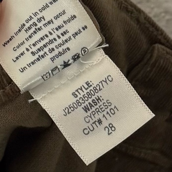 Veronica Beard Crosbie High Rise Wide Leg Corduroy Jeans Cypress Green Size 28 - Picture 9 of 9